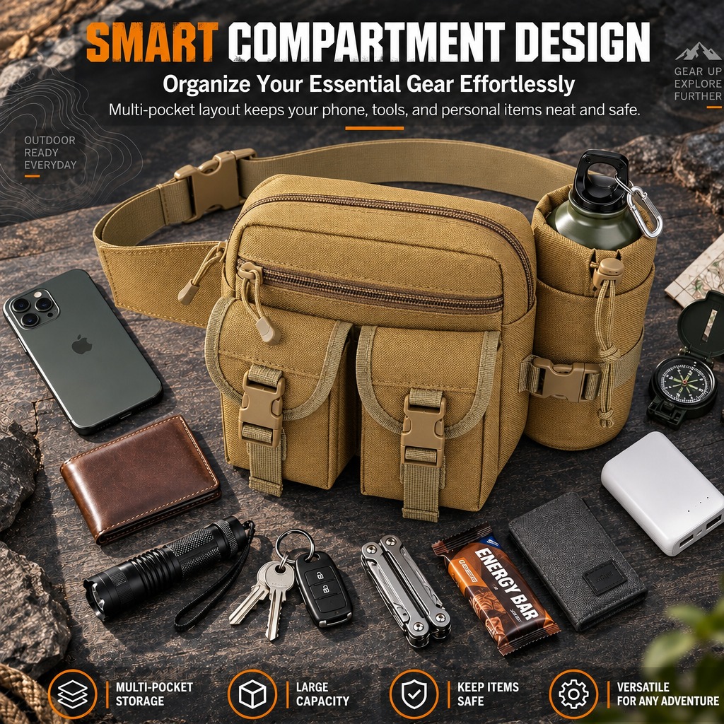 Bolsa de cintura tática multif - Hiking Backpack Waterproof avaliação e preço